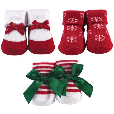 Image of Hudson Baby Infant Girl Socks Boxed Giftset, Christmas Snowflake, One Size