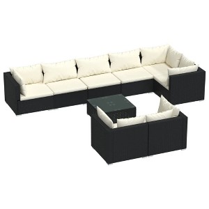 vidaXL Garden Lounge Set Black, Cream - 1 of 4