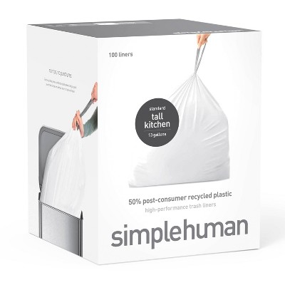 Hefty Made to Fit Trash Bags, Fits simplehuman Size H (9 Gallons), 100  Count