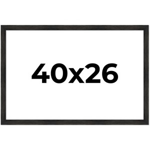 PosterPalooza | 40x26 Wide Barnwood Picture Frame, UV Acrylic, 6 Finishes - Grey, Brown, White, and Black - 1 of 4