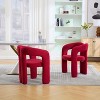 MAYEERTY Modern Soft Chenille Accent Chair - Open Back 3-Leg Barrel - Comfy Dining Set of 2 (Beige) - 2 of 4