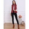 Allegra K Women's Stand Collar Lightweight Gilet Quilted Zip Vest - 3 of 4