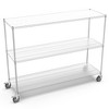 3-Tier Wire Shelving Unit, NSF Metal Shelf Adjustable Storage Rack With Wheels, 3000lbs Heavy Duty Shelves Organizer - 3 of 4