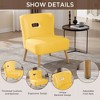 Beautyolove Mid-Century Yellow Faux Lambskin Upholstered Open Back Accent Chair Side Chair - 3 of 4