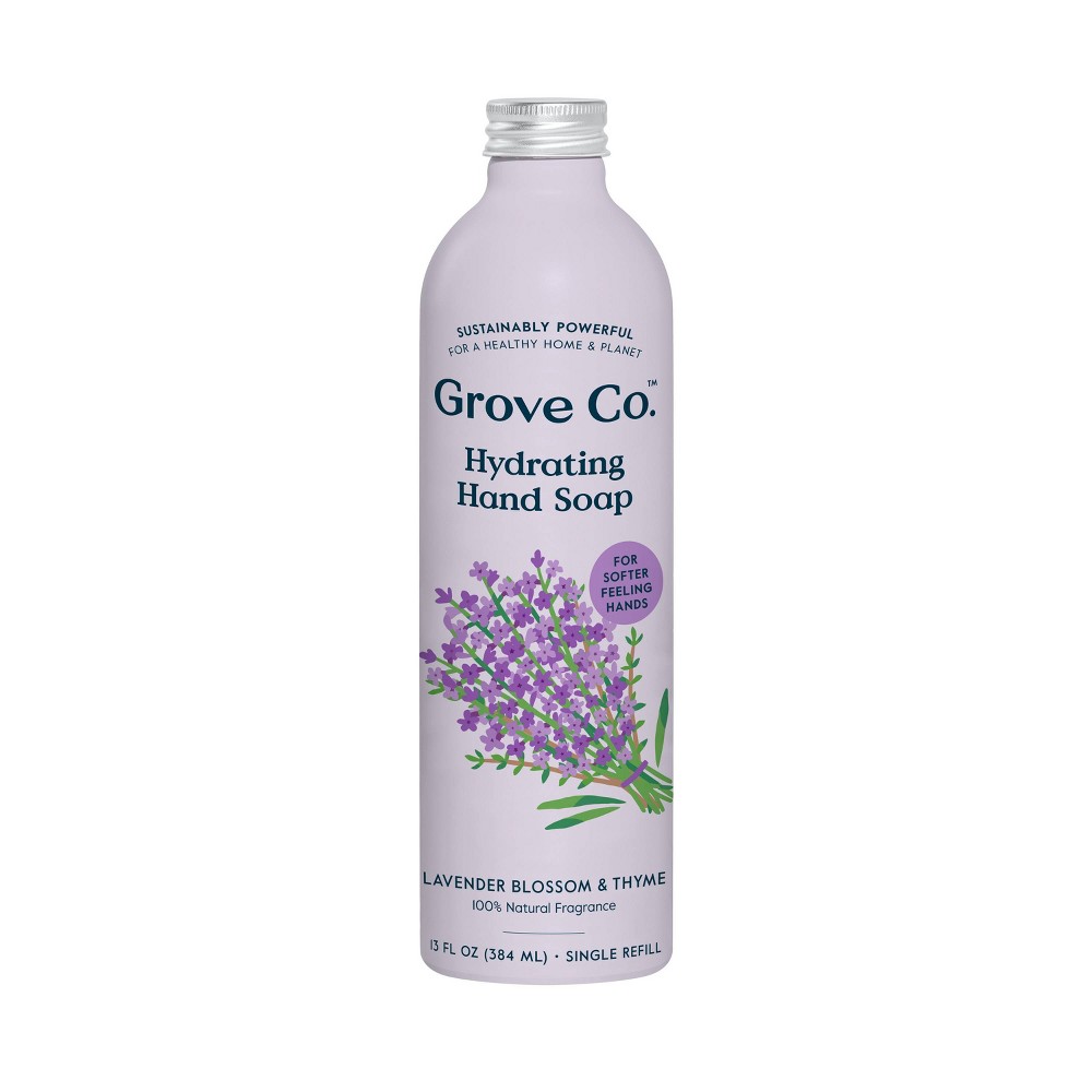 (Pack  of 2 )Grove Co. Gel Hand Cleaner  Hydrating Hand Soap Refill  Natural Lavender Blossom & Thyme Scent 13 Oz