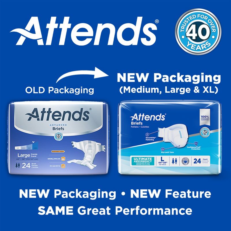 Attends Advanced Incontinence Briefs, Ultimate Absorbency, Unisex, 4 of 6
