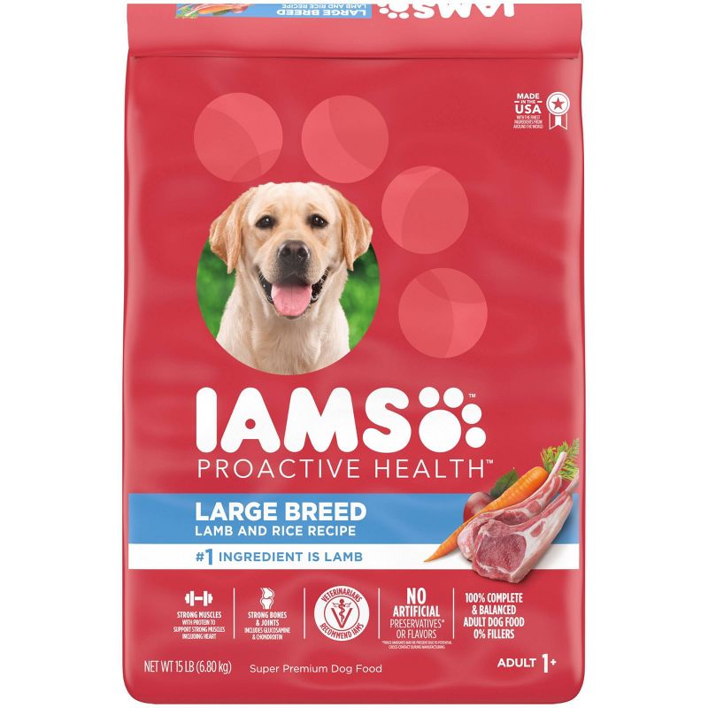 IAMS Proactive Health Lamb & Rice Recipe Large Breed Adult Dry Dog Food, 1 of 12