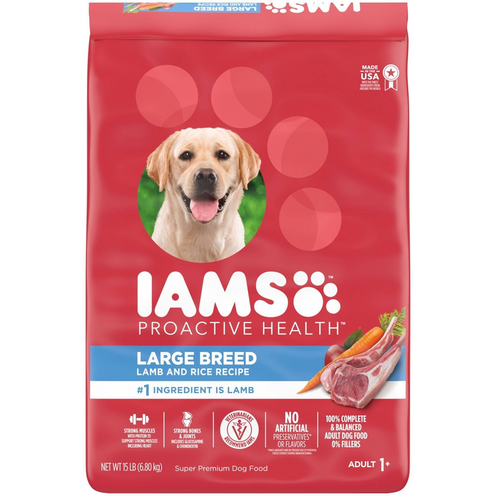 Photos - Dog Food IAMS Proactive Health Lamb & Rice Recipe Large Breed Adult Dry   