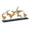 SPI Home Leaping Deer Herd Brass Sculpture – Majestic Nature-Inspired Decor in Polished Metal Finish - 4 of 4