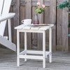 Outsunny Patio Side Table, 18" Square Outdoor End Table, HDPE Plastic Tea Table for Adirondack Chair, Backyard or Lawn - 3 of 4