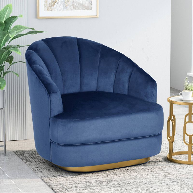 Condit Modern Glam Channel Stitch Velvet Club Chair - Christopher Knight Home, 3 of 8
