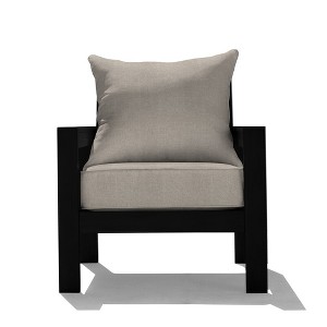 Honeycomb Outdoor Edisto Seat - Black Aluminum Chair: Weather Resistant Modular Patio Lounge Furniture - 1 of 4