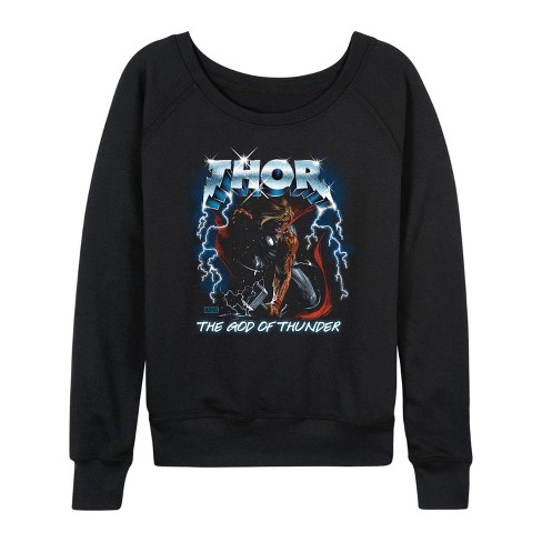 Women's - Marvel - Thor Metal Band Style Lightweight French Terry Slouchy - image 1 of 4