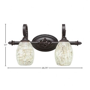 Toltec Lighting Elegante 2 - Light Vanity in  Dark Granite with 5" Natural Fusion Shade - 1 of 1