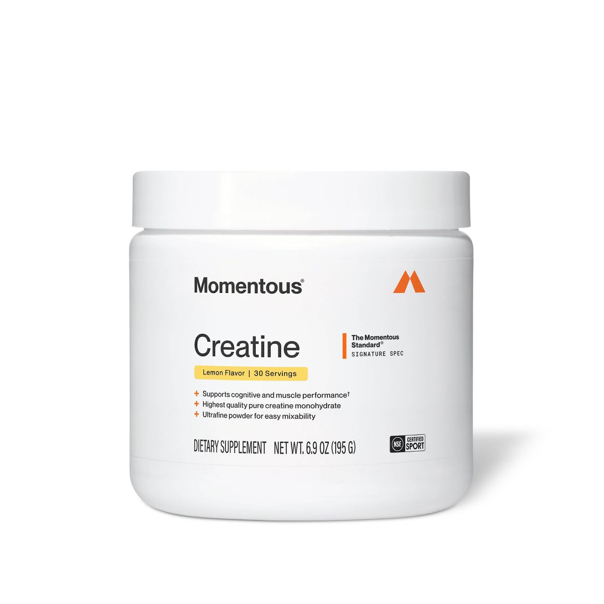 Momentous Creatine Powder - Lemon - 30 Servings