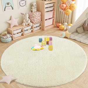 Area Rug Soft Fluffy Shage Area Rug for Living Room Black Shaggy Carpet Faux Fur Washable Rugs - 1 of 4