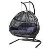 Moda Furnishings W58 in. 2-person Wicker Swing Chair With Stand - 4 of 4