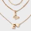 Girls' Initial with Choker and Layered Necklace Set - art class™ Gold - 3 of 3