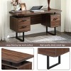 59”W Office Desk Computer Desk Writing Study Table with Drawers, Brown-ModernLuxe - 3 of 4