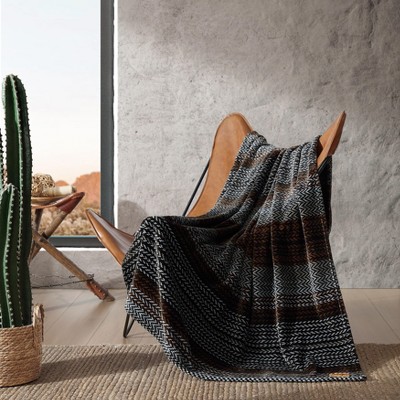 Wrangler Nash Stripe Brown Throw Blanket