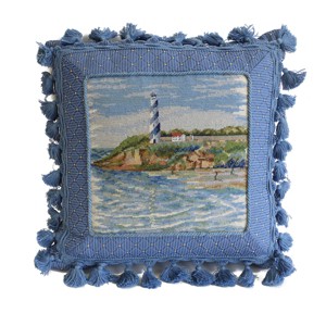 C&F Home 16" x 16" Southern Lighthouse Needlepoint Throw Pillow - 1 of 4