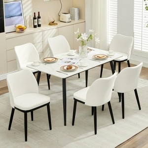 Upholstered Fabric Dining Room Side Chairs, Chair for Dining Room with Padded Seat and Wood Legs - 1 of 4