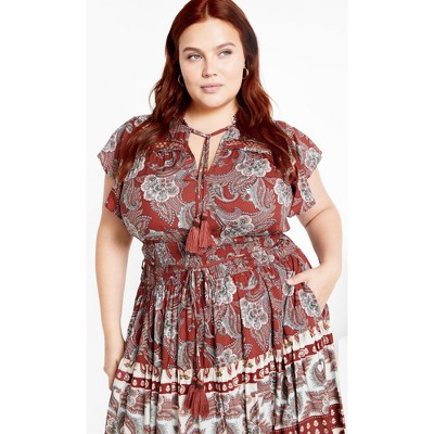 Women's Plus Size Lilah Dress - marsala | CITY CHIC