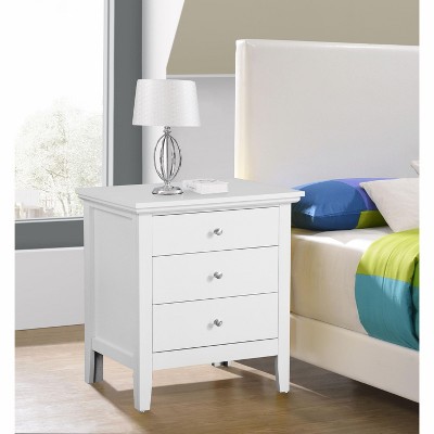 NicBex 24 Inch Nightstand with 3 Drawers,End Table,Wood Side Table with Round Knob Handles for Bedroom,Living Room
