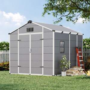 EROMMY 8 X 8 FT Outdoor Storage Shed, Weather-Resistant Shed With