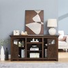 Sapphtopaz TV Stand Farmhouse Entertainment Center for TVs Up to 69" with 2 Cabinets Entryway Table with 3 Layers Open Shelf for Living Room - 4 of 4