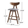 Christopher Knight Home Set of 2 Stocker Upholstered Counter Height Barstools Dark Gray/Walnut - 3 of 4