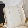 Karl Home | 28.5 inch White Velvet Dovetail Swivel Office Chair - 2 of 4