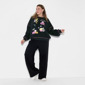 Women's Hello Kitty Halloween Graphic Sweatshirt - Black - 1 of 3