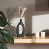 Sagebrook Home 14"H, Cut-out Vase, Paulownia Wood Black Finish, Decorative Rustic Vase Wedding Centerpieces Tabletop Decor for the Living Room, - 2 of 4