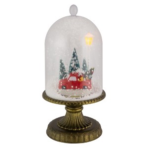 Northlight LED Lighted Snowing Musical Retro Truck Under Cloche Christmas Decoration - 13.5" - 1 of 4