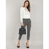 INSPIRE CHIC Women's Tie Neck Contrast Color Button Down Long Sleeves Shirt - 3 of 4