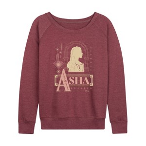Women's - Disney - The One Asha Lightweight French Terry Wide Neck Long Sleeve Shirt - 1 of 4