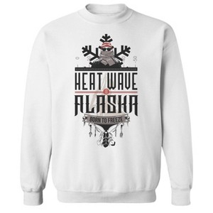 Rerun Island Men's Heat Wave In Alaska- Born To Freeze Long Sleeve Graphic Cotton Sweatshirt - 1 of 1