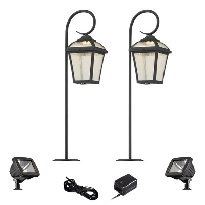 John Timberland Mosconi Textured Black 6-Piece LED Path and Flood Light Set