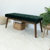 TiramisuBest Button Tufted Bed Bench - Upholstered with Arms & Solid Wood Legs, Black - 3 of 4