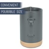 Nat & Jules Raw Bottom Matte Grey 40 ounce Ceramic Pitcher Jug - 4 of 4