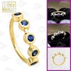 Jewelry Avalanche 14K Gold 5-stone Bezel set Blue Sapphire Nose Hoop, 8mm, 20G Nose Ring - 4 of 4