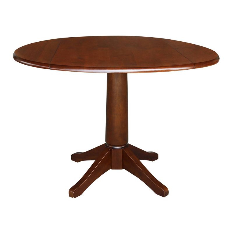 30.3&#34; Thea Round Dual Drop Leaf Extendable Dining Table Espresso Brown - International Concepts, 1 of 10