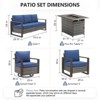 Buenhomino 8 Piece Patio Furniture Set with 41" Fire Pit Table Wicker Rattan Patio Sectional Sofa Set Outdoor Seating Furniture with Thickened Cushion - 4 of 4