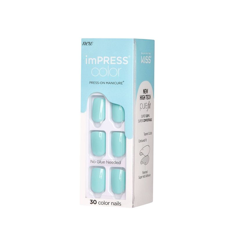 Kiss imPRESS Press-On Manicure Color Fake Nails - Mint To Be - 3pk/90ct, 4 of 7