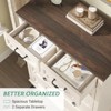 6 Drawer Dresser, 43" Tall Chest of Drawers with Large Drawers & Metal Ring Pull Handles, Antique White - 3 of 4