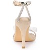 Allegra K Women's Square Toe Rhinestone Adjustable Ankle Strap Stiletto Heels Sandal - 3 of 4