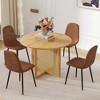 5-Piece Dining Set with Rubber Wood Round Table and 4 Comfortable Technology-Fabric Chairs - 3 of 4