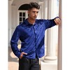 Mens Embosse Dress Shirts Casual Long Sleeve Button Down Regular Fit Shirts - 2 of 4