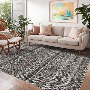 Living Room Rugs Soft Boho Geometric Area Rugs Non-Slip Washable Area Rug for Bedroom Home Office Dining Room - 1 of 4